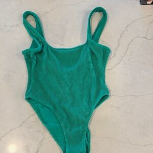 Good American Green One Piece Swimsuit